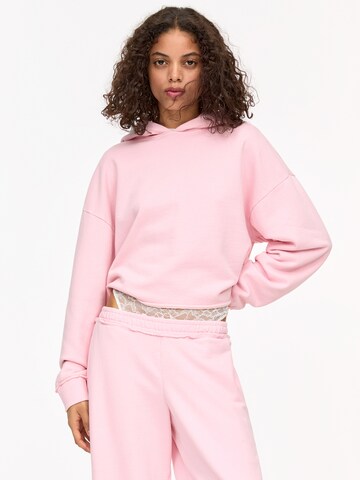 Bluză de molton de la Pull&Bear pe roz: față