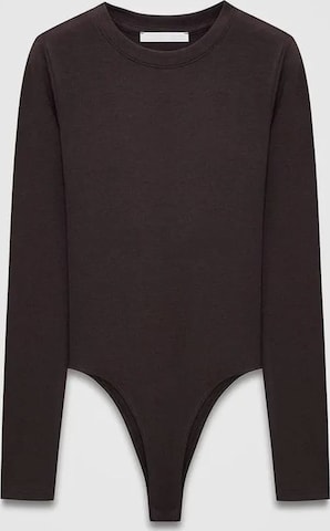 Dilvin - Blusa body em castanho: frente