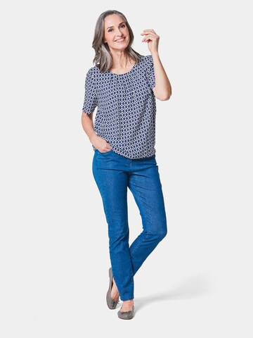 Goldner Bluse in Blau