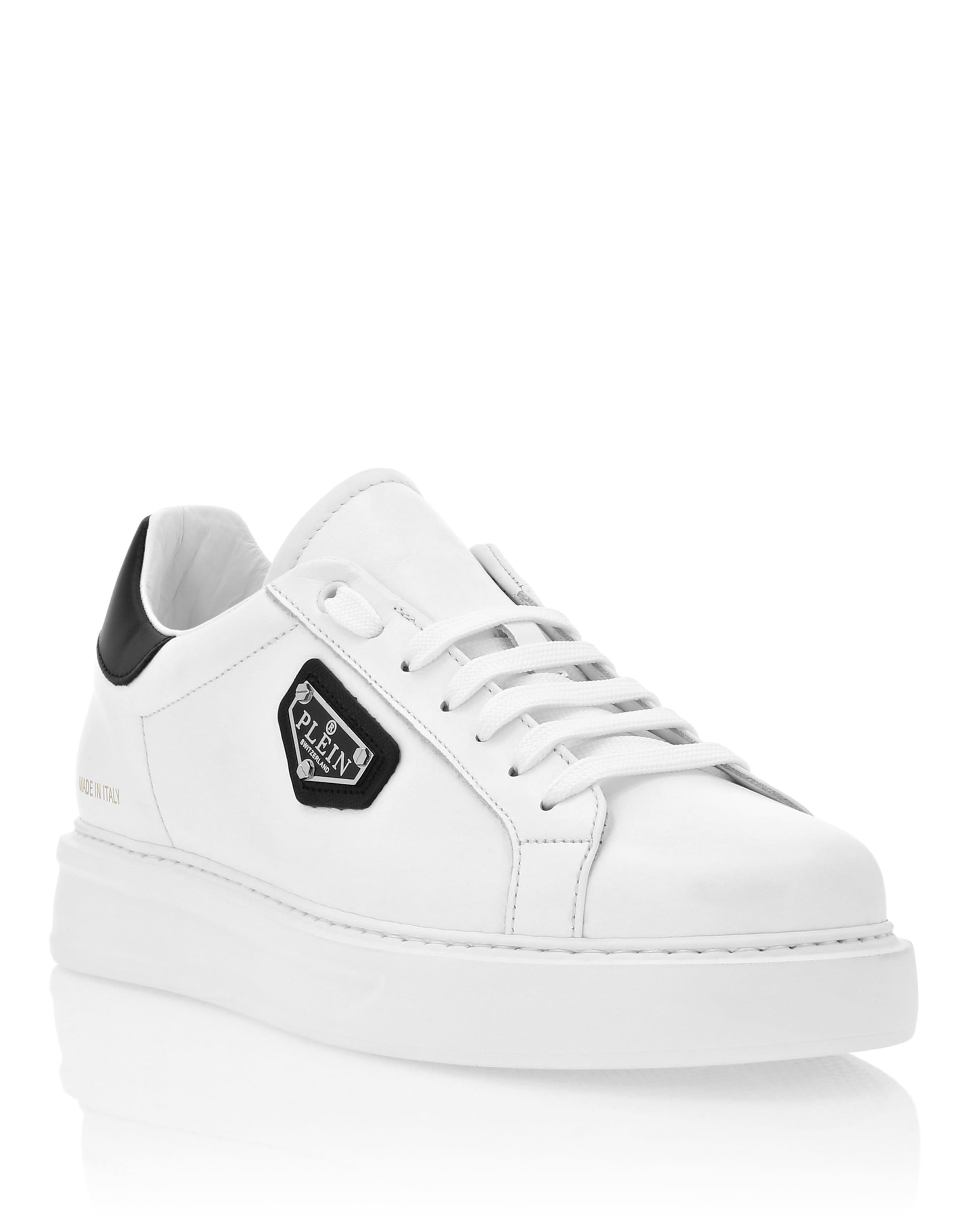 Sneaker bassa 'Titan' di Philipp Plein in bianco: frontale