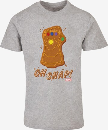 ABSOLUTE CULT Shirt 'Marvel - Thanos Oh Snap' in Grijs: voorkant