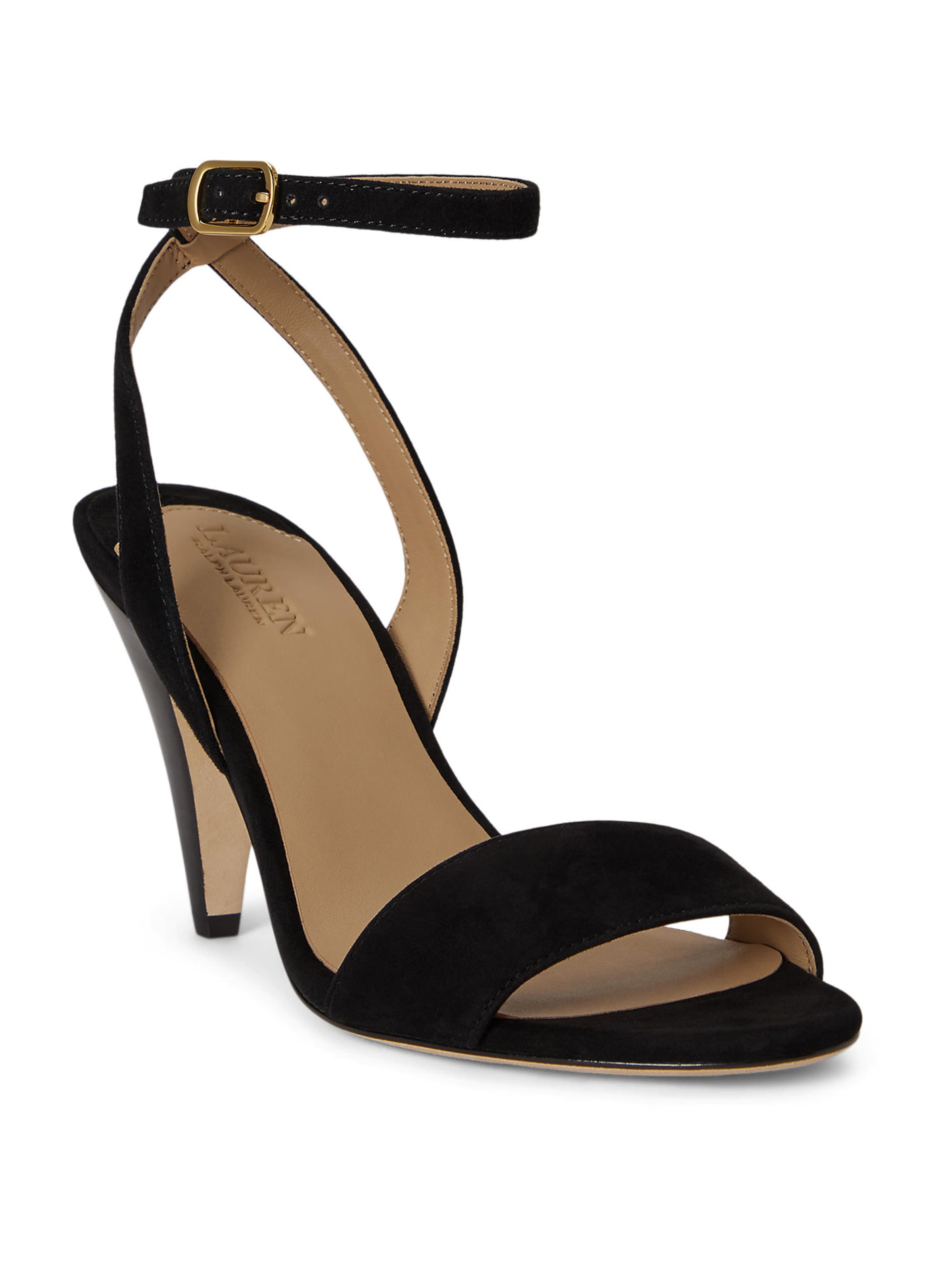 Lauren Ralph Lauren Remsandal 'GRACY' i svart: framsida