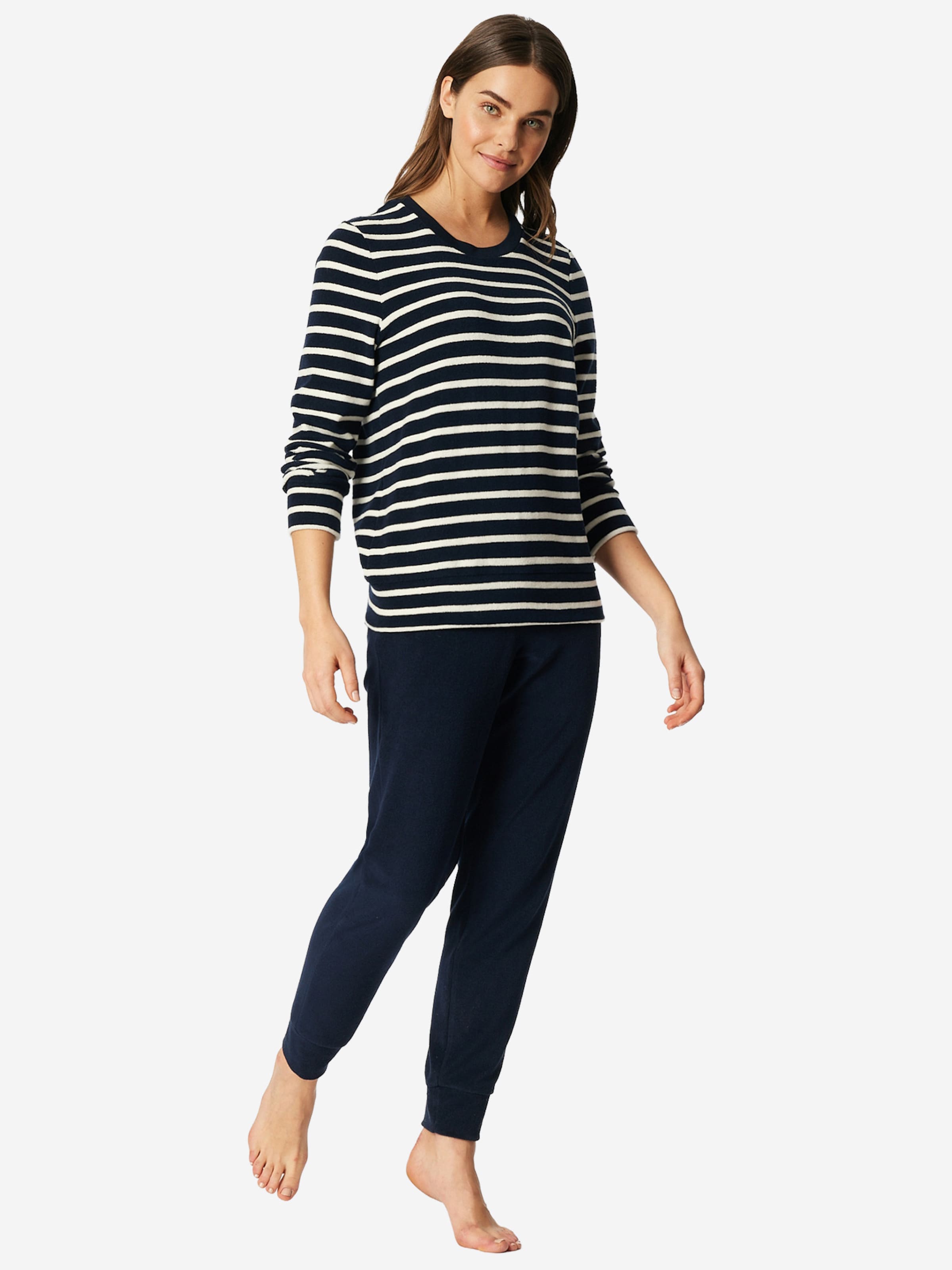 SCHIESSER - Pijama ' Casual Essentials ' en azul: frente