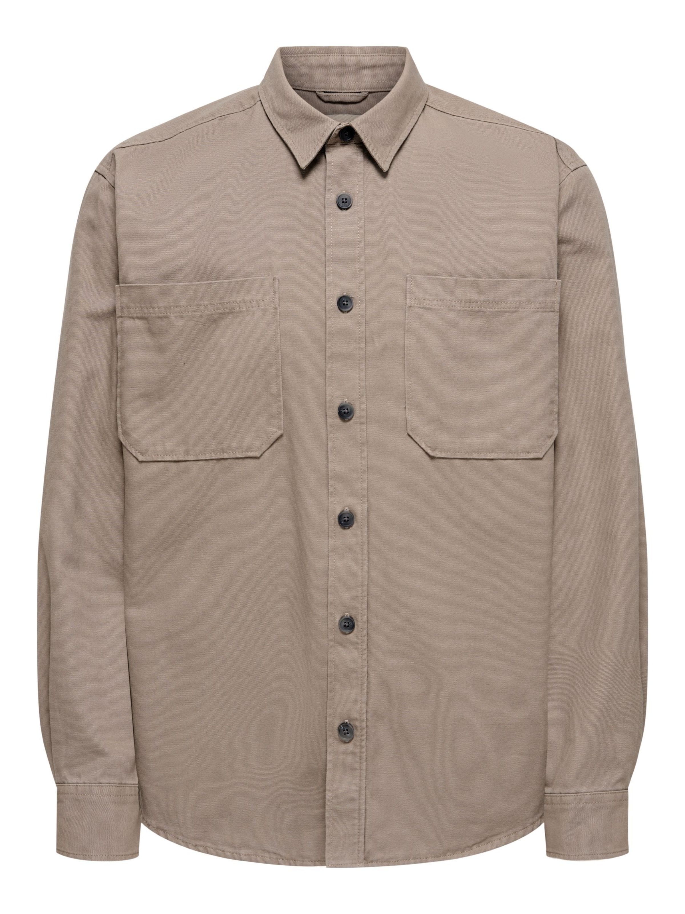 Only & Sons Button Up Shirt 'ONSAlp' in Dark beige, Item view