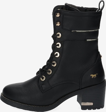 MUSTANG Lace-Up Ankle Boots in Black