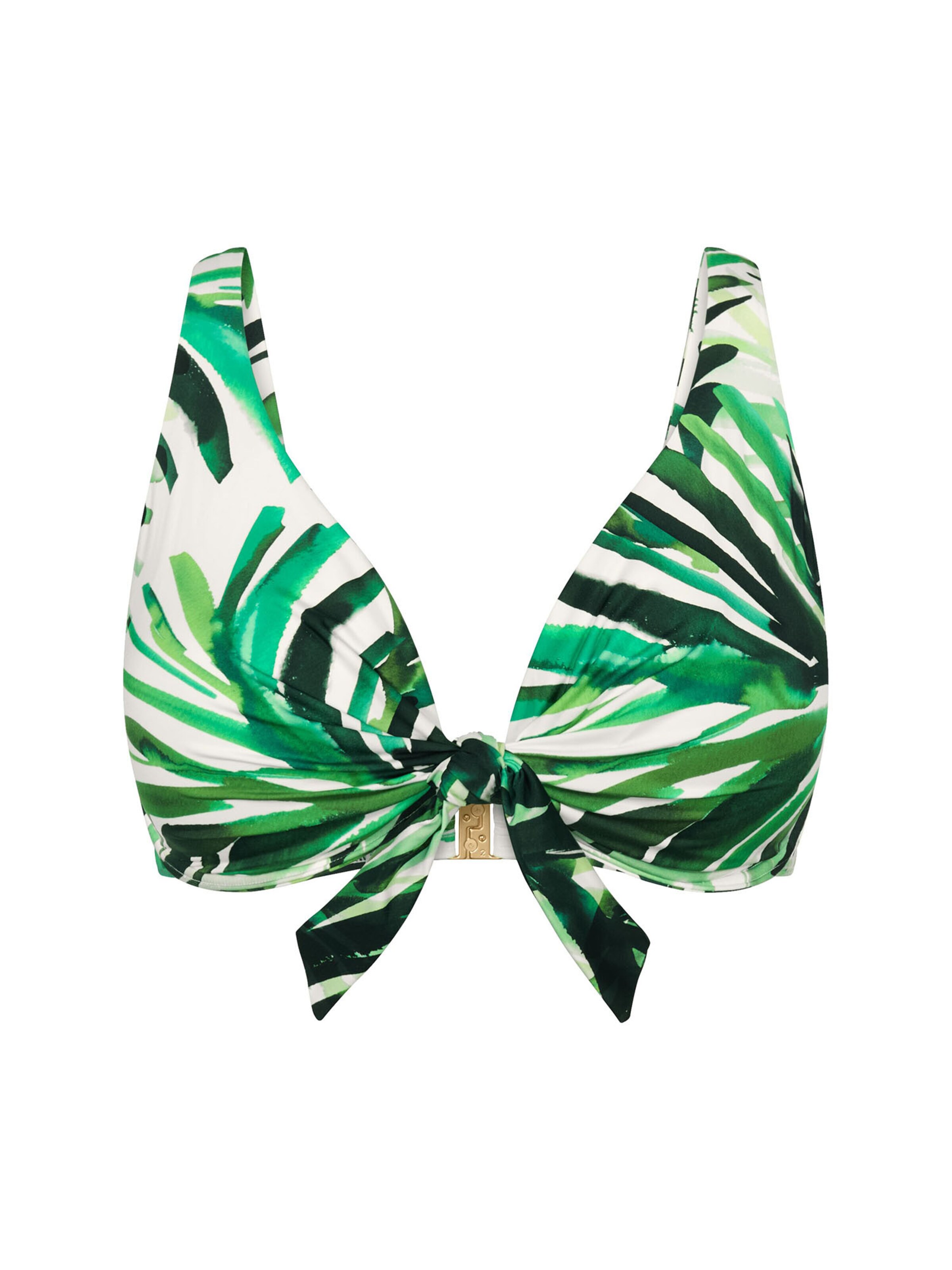 TRIUMPH Balconette Bikinitop ' Red Label Summer Palm ' in Groen: voorkant