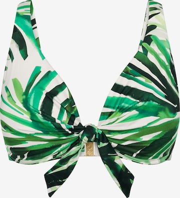 TRIUMPH Balconette Bikinitop ' Red Label Summer Palm ' in Groen: voorkant