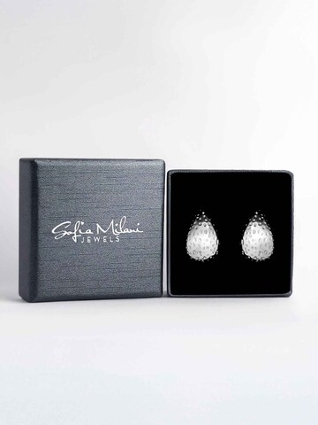 Sofia Milani Ohrringe 'Structured drop'‌‌‌ in Silber