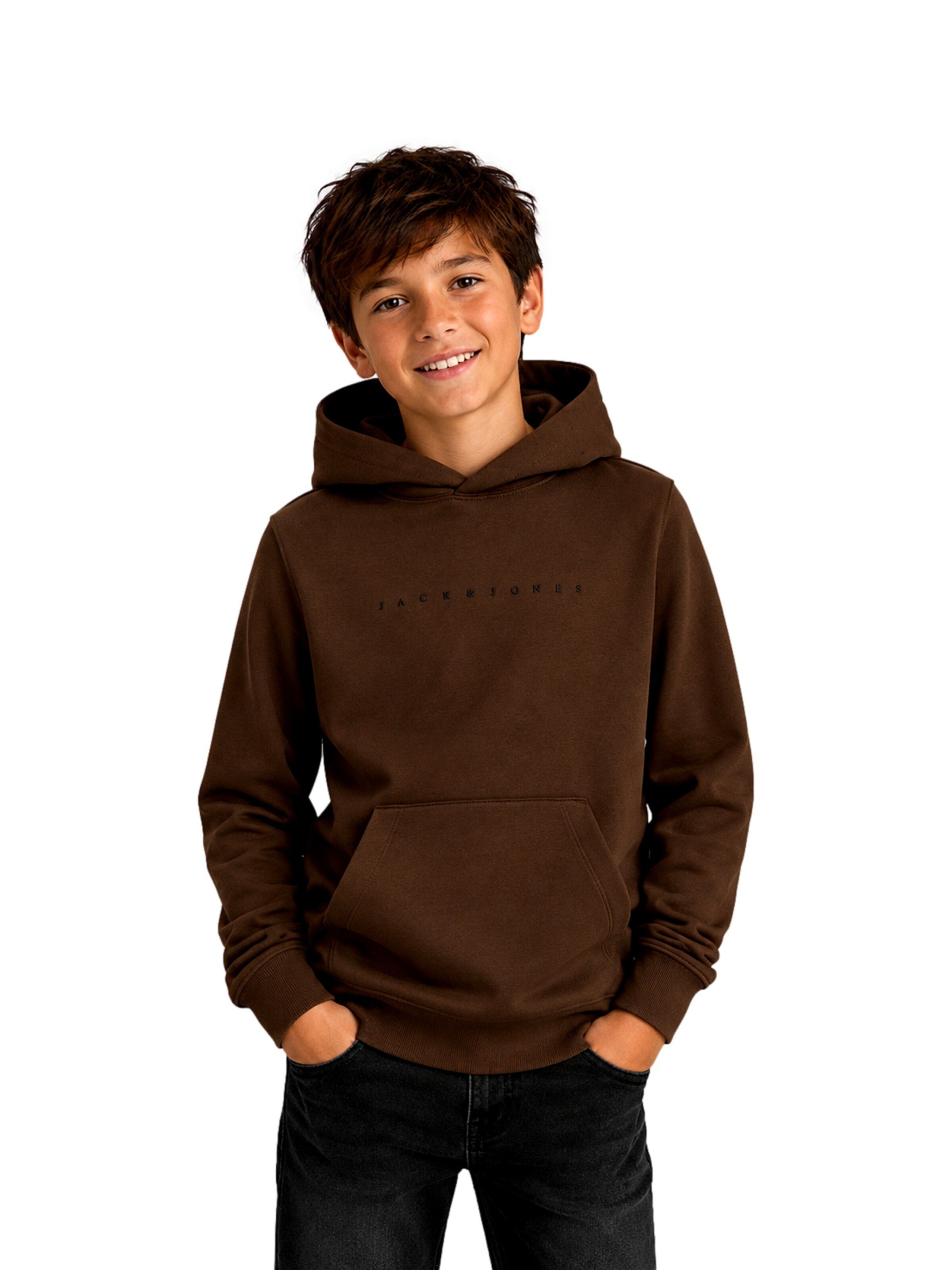 Jack & Jones Junior Sweatshirt 'JJEStar' i brun: forside