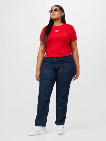 Tommy Jeans Curve Tričko – červená