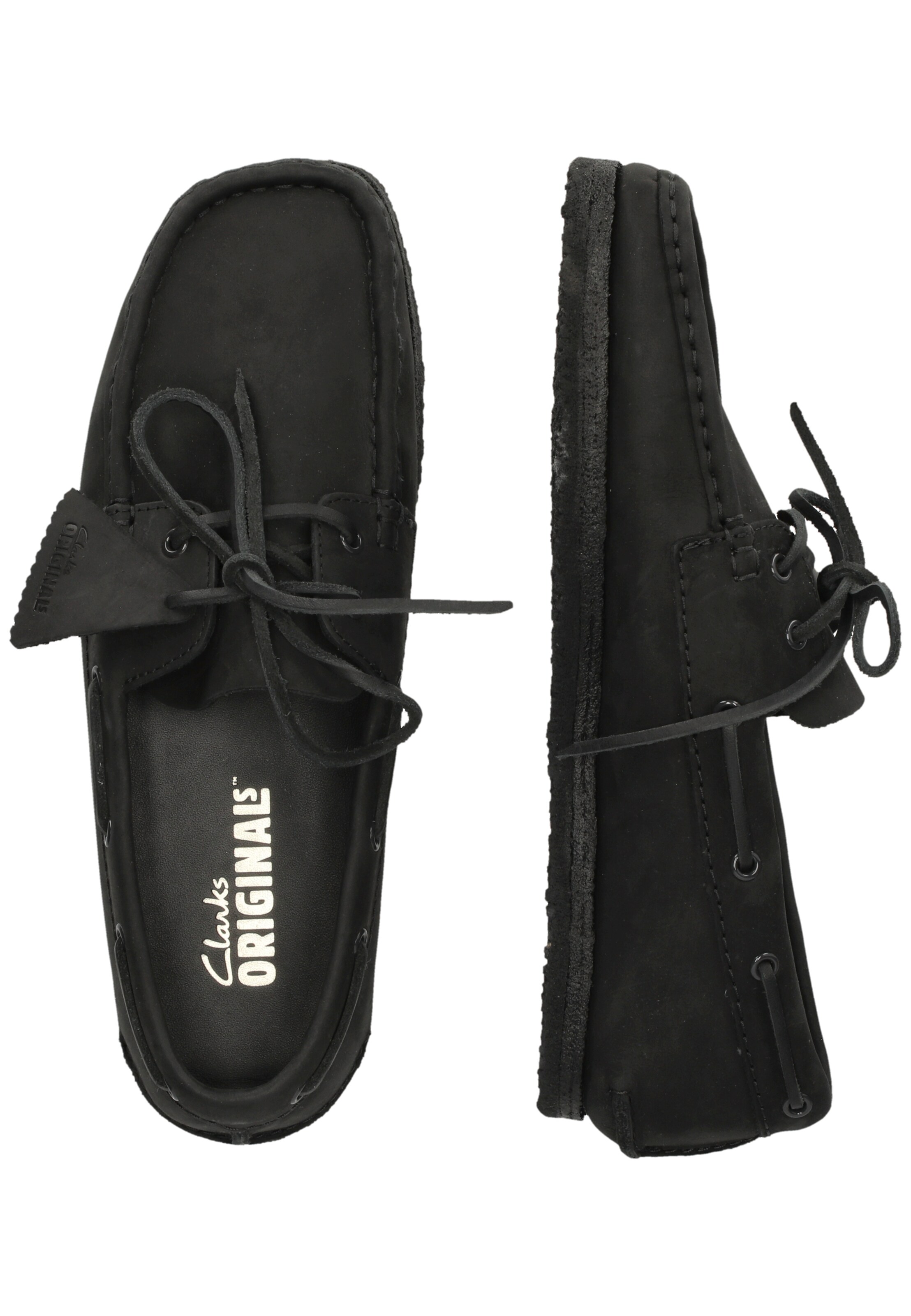 Chaussure à lacets 'Godney Boat' CLARKS en noir