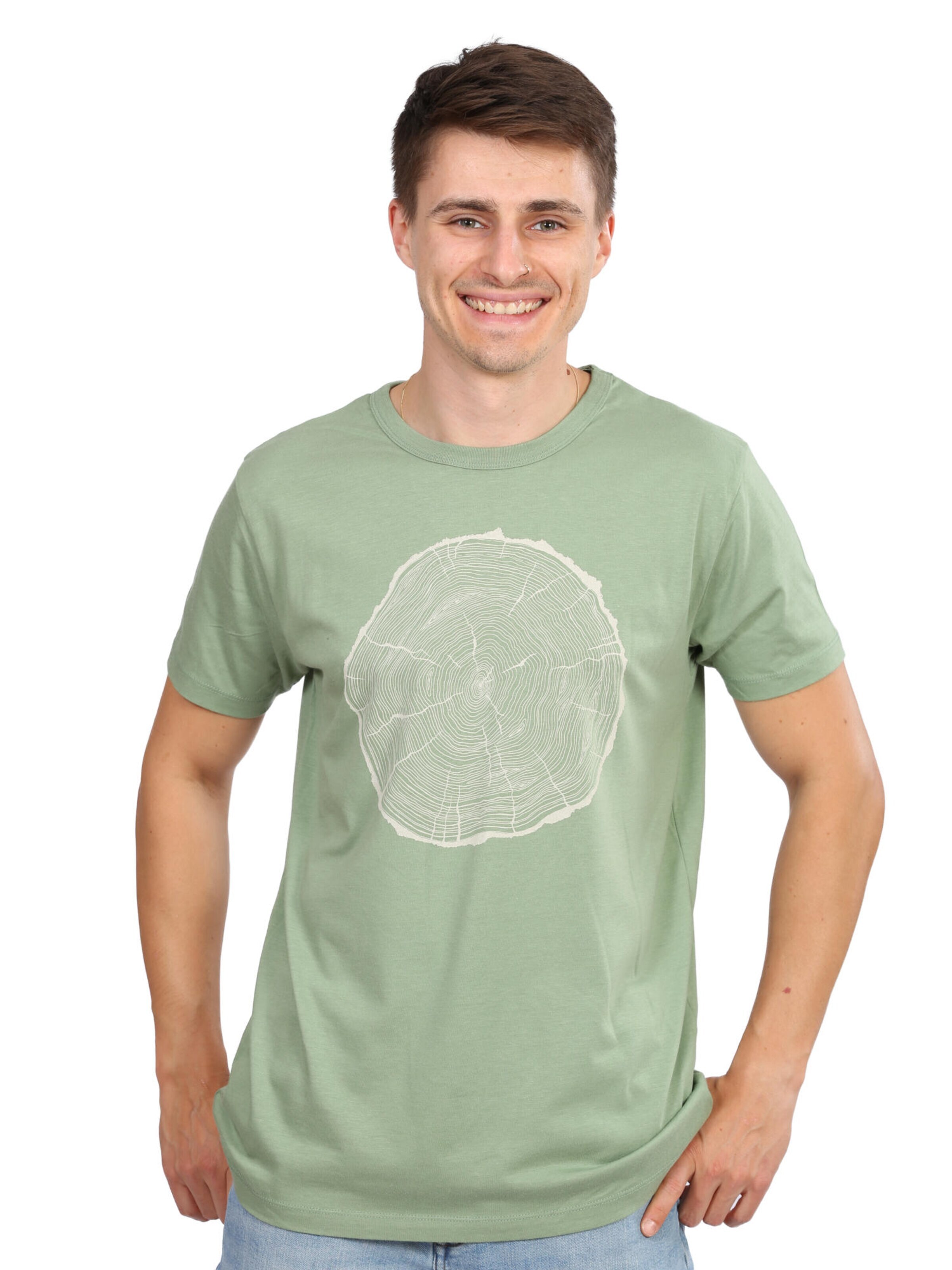 Life-Tree Shirt '"Biglsice" Bamboo Green'‌‌‌‌‌ in Grün: Vorderseite