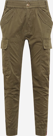 ALPHA INDUSTRIES Tapered Cargobroek 'Airman' in Groen: voorkant