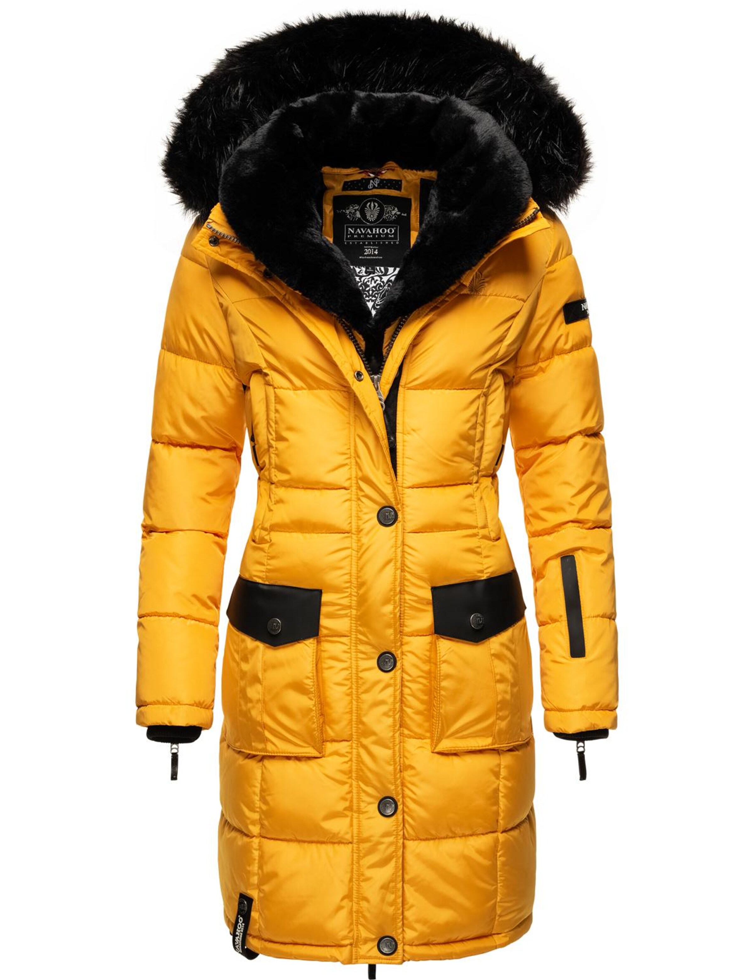 NAVAHOO Зимнее пальто 'Sinja' в Желтый: спереди