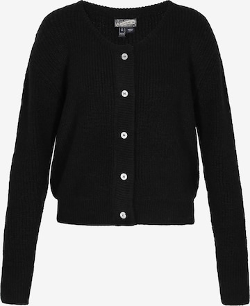 melns DreiMaster Vintage Adīta jaka: no priekšpuses