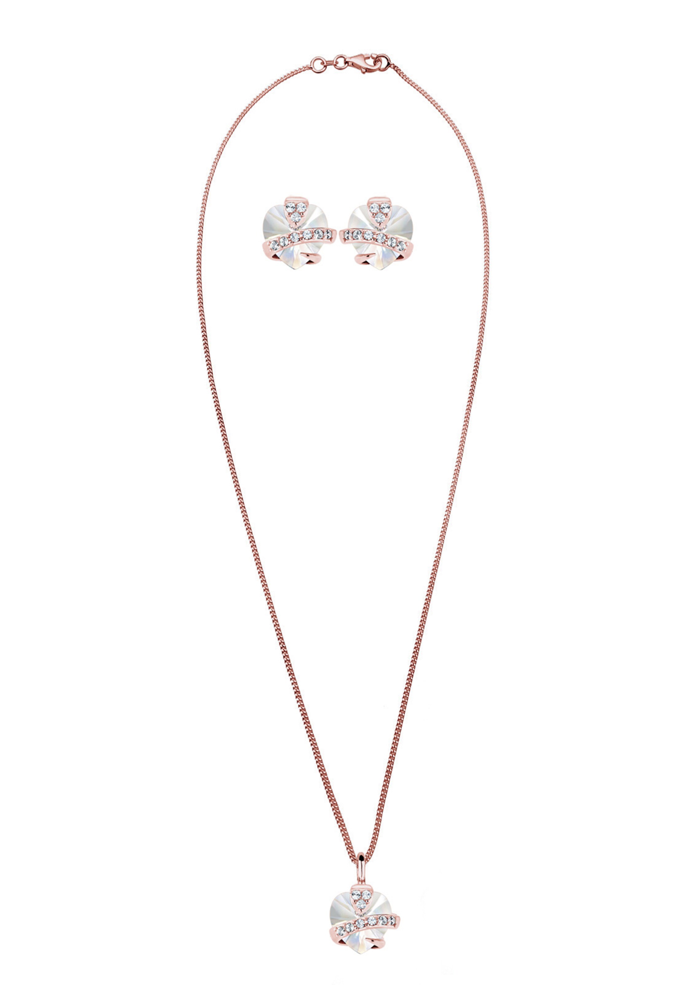 ELLI Schmuckset 'Herz' in Gold: Vorderseite