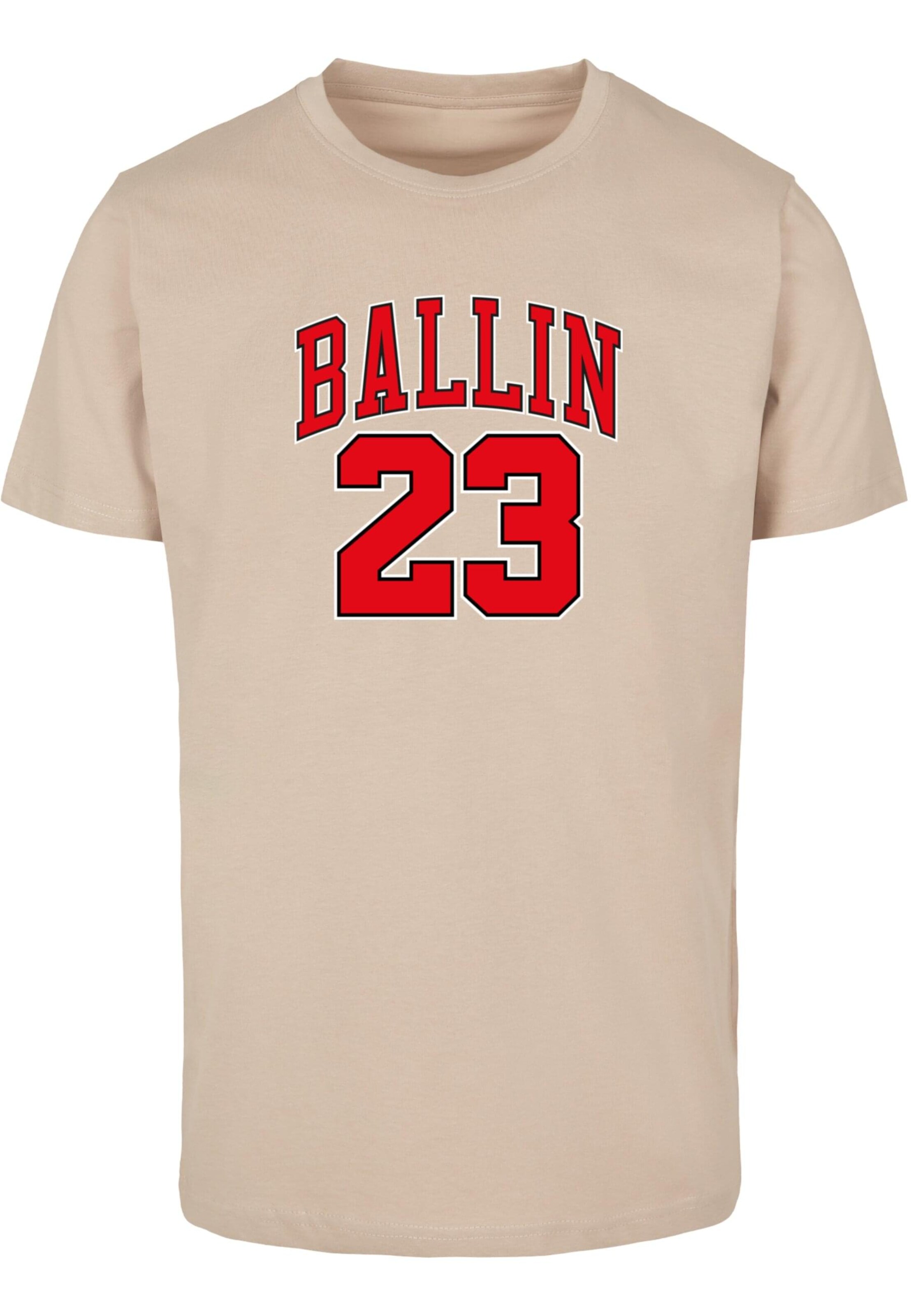 Mister Tee Μπλουζάκι 'Ballin 23' σε μπεζ: μπροστά