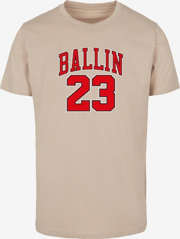 Mister Tee Тениска 'Ballin 23' в бежово: отпред