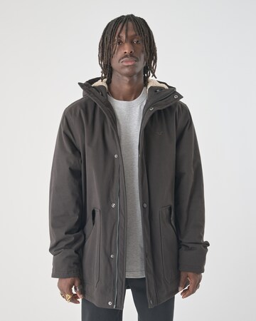 Cleptomanicx Parka in Schwarz: Vorderseite