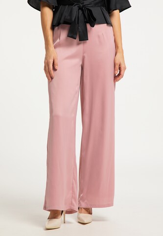 Wide Leg Pantalon usha BLACK LABEL en rose : devant