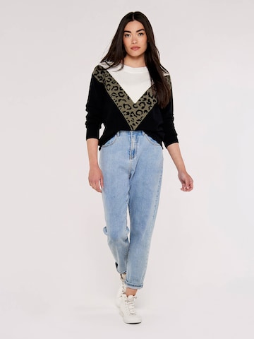 Pull-over 'Animal Chevron' Apricot en mélange de couleurs
