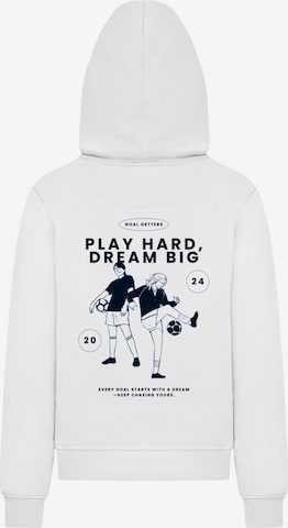 F4NT4STIC Sweatshirt 'Play Hard Dream Big Goal Getters Edition' in Wit: voorkant