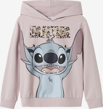NAME IT Sweatshirt 'Stitch' i lilla: forside