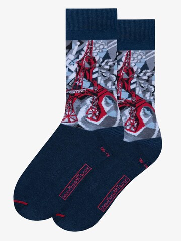 MuseARTa Socks 'Robert Delaunay - Der Eiffelturm' in Blue: front