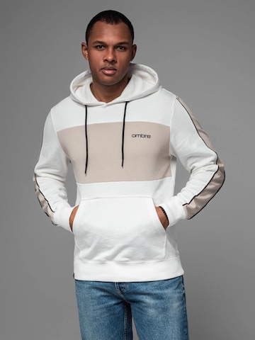 Ombre Sweatshirt 'OM-SSNZ-0225' in Wit: voorkant