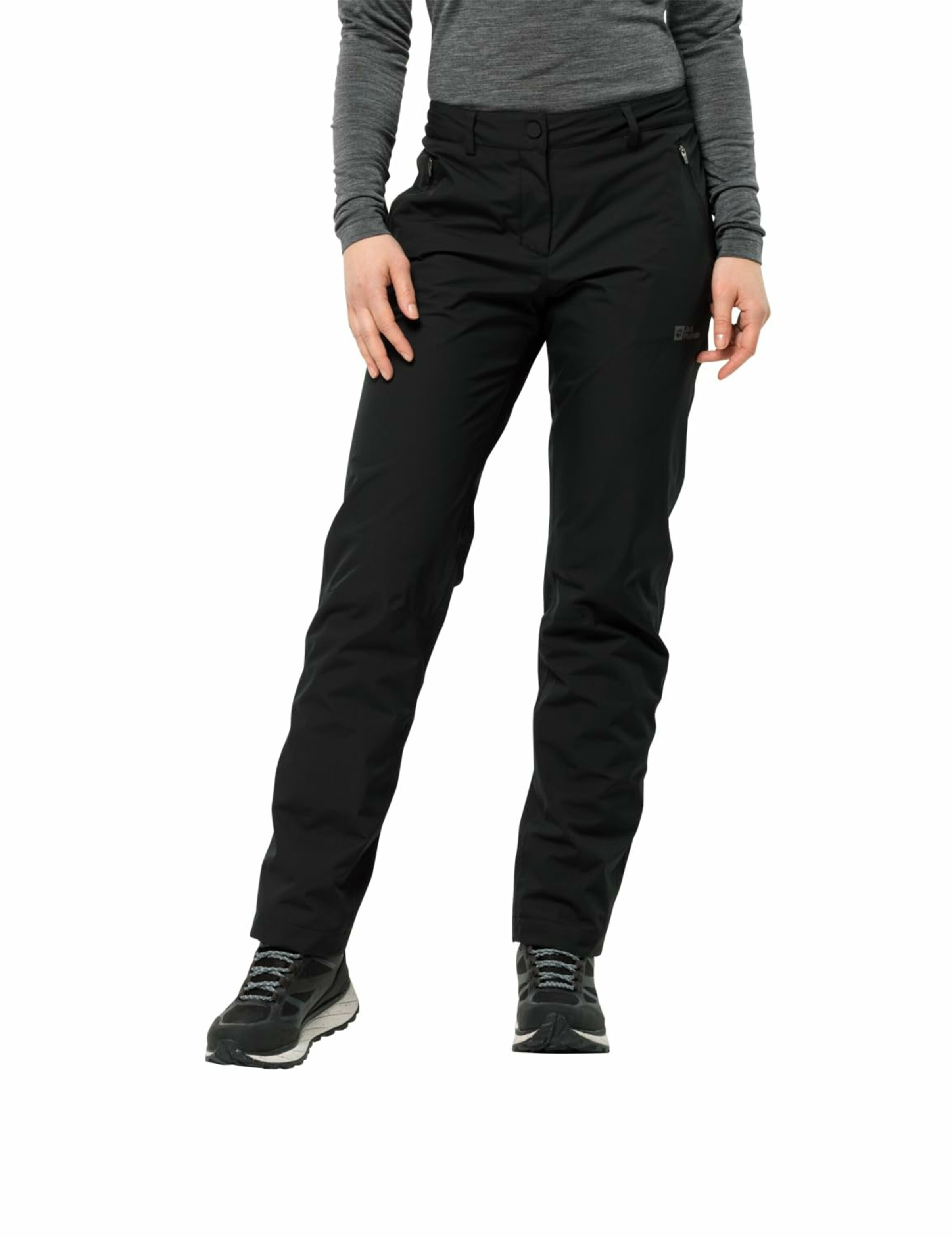 JACK WOLFSKIN Regular Outdoor trousers in Black: front
