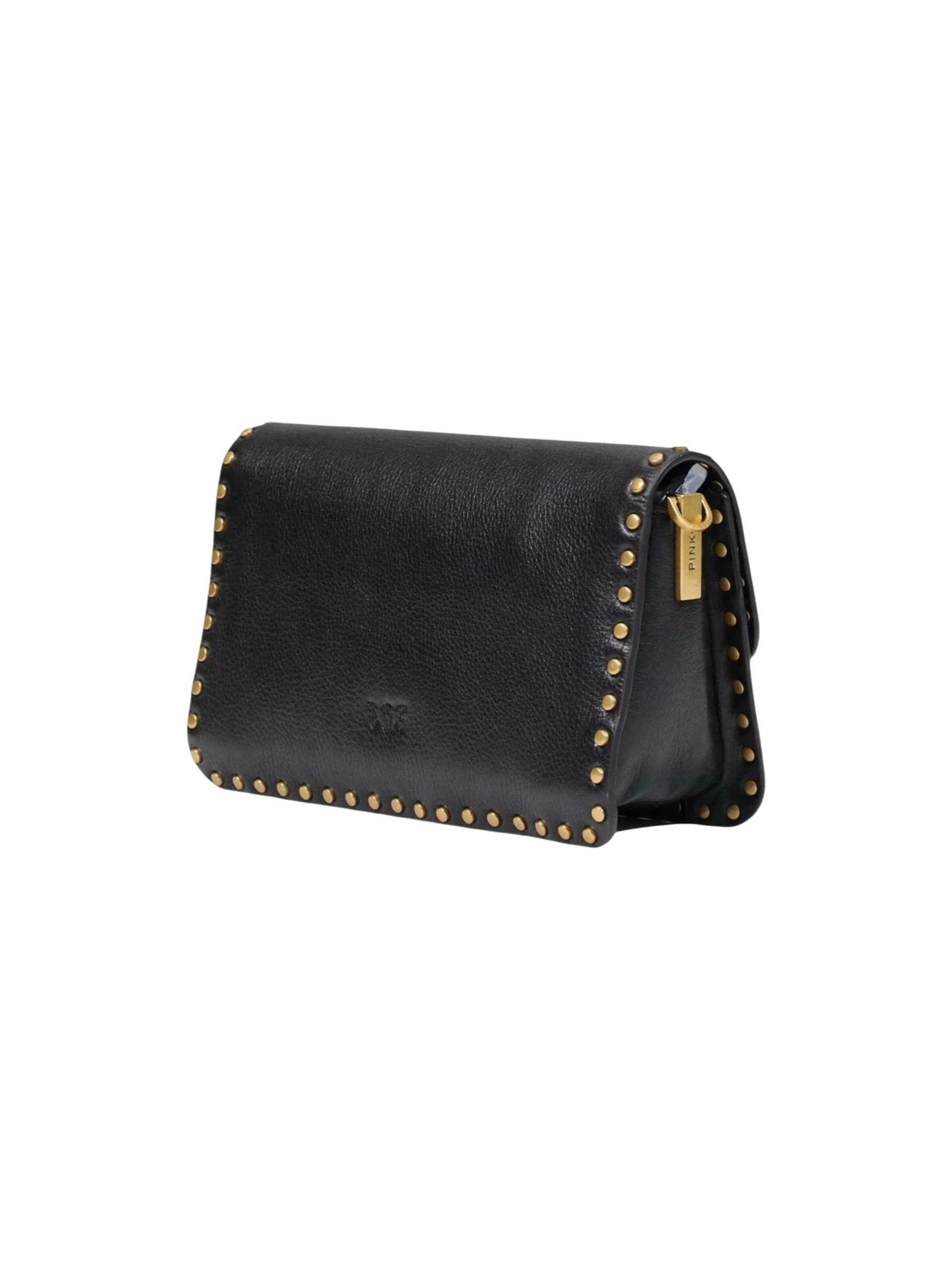 PINKO - Bolso de hombro 'LOVE ONE SLOUCHY CL STUDS SMAL 107664 A2JG' en negro