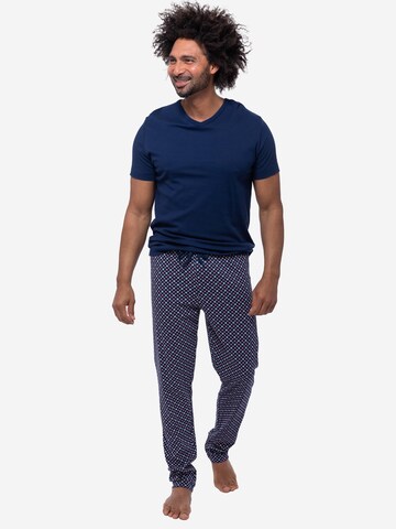 Mey Pyjama kort 'Tie Minimal' in Blauw