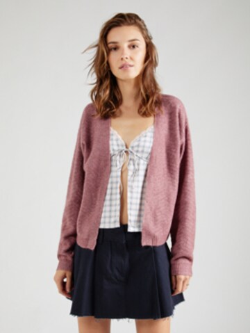 ABOUT YOU Knit Cardigan 'Rowan' in Pink: front