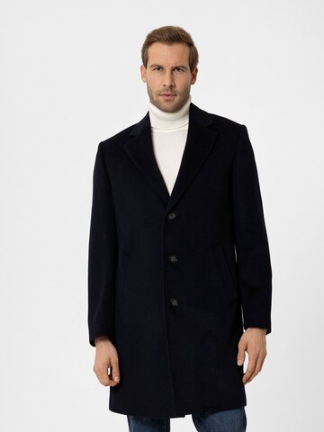 Moxx Paris Between-seasons coat 'Jesus' in Blue: front
