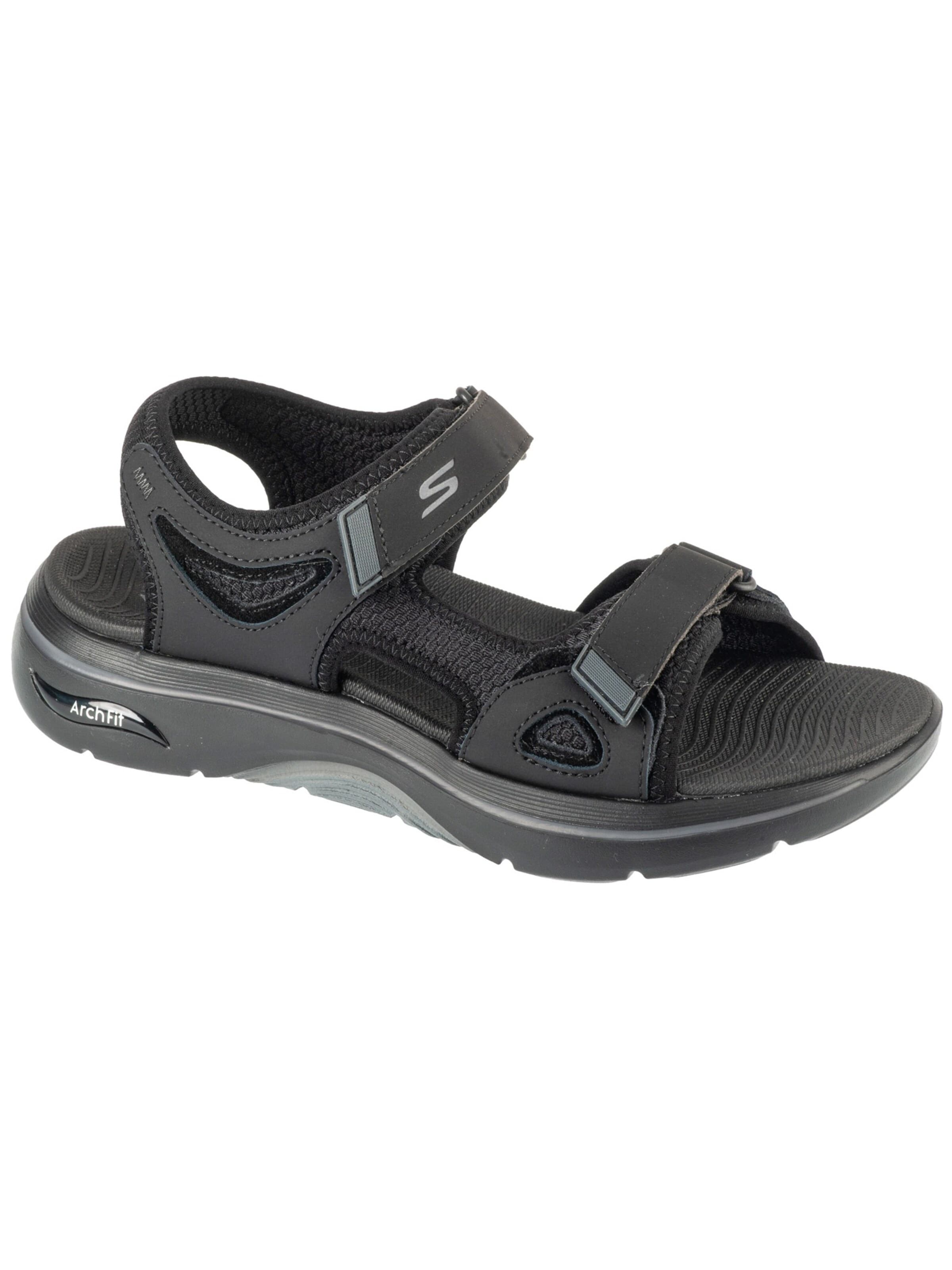 SKECHERS Wandelsandalen 'Go Walk Arch Fit 2.0 Sandal - Capistrano' in Zwart: voorkant