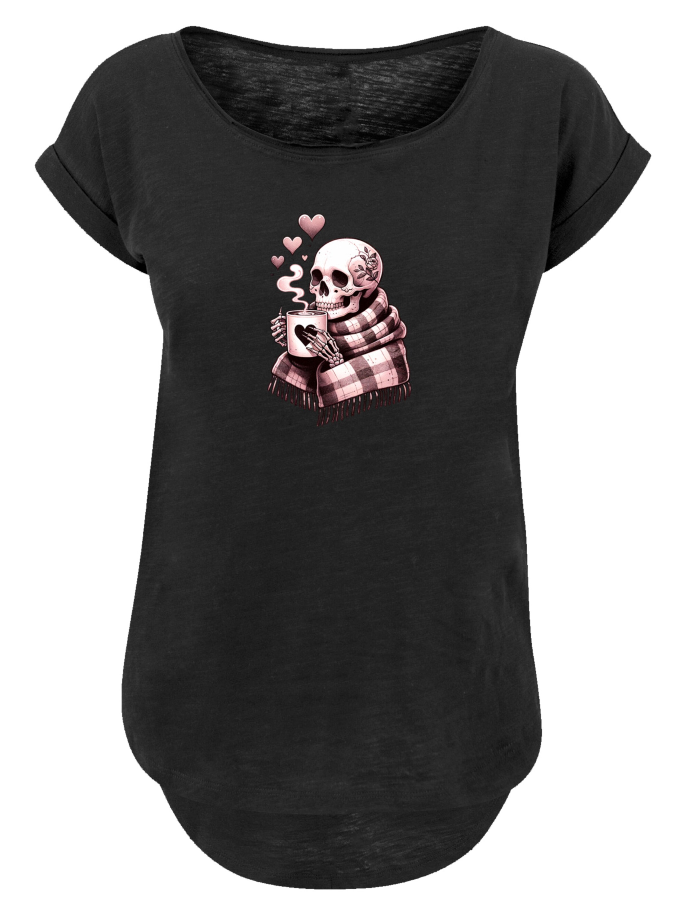 F4NT4STIC Shirt 'Cozy Winter Skelett' in Black: front