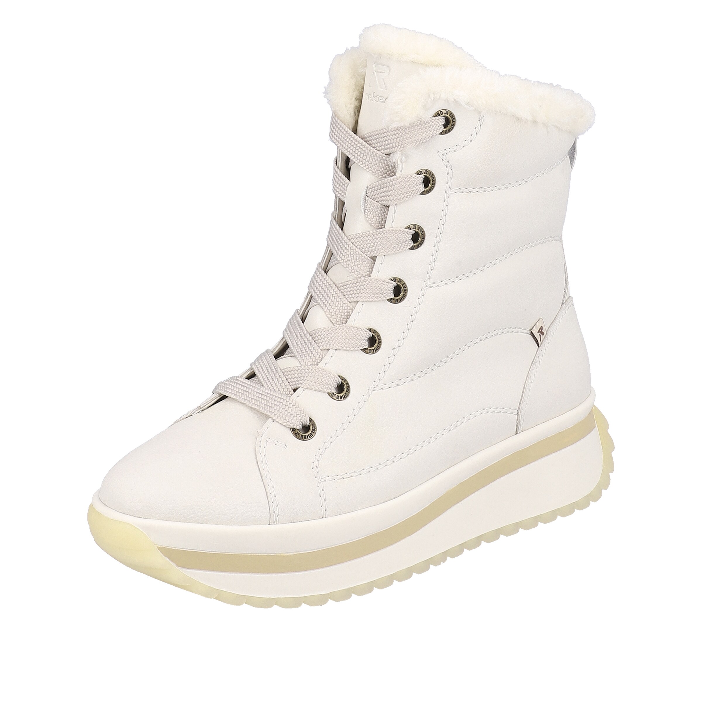 Rieker Sport Lace-Up Ankle Boots in White: front