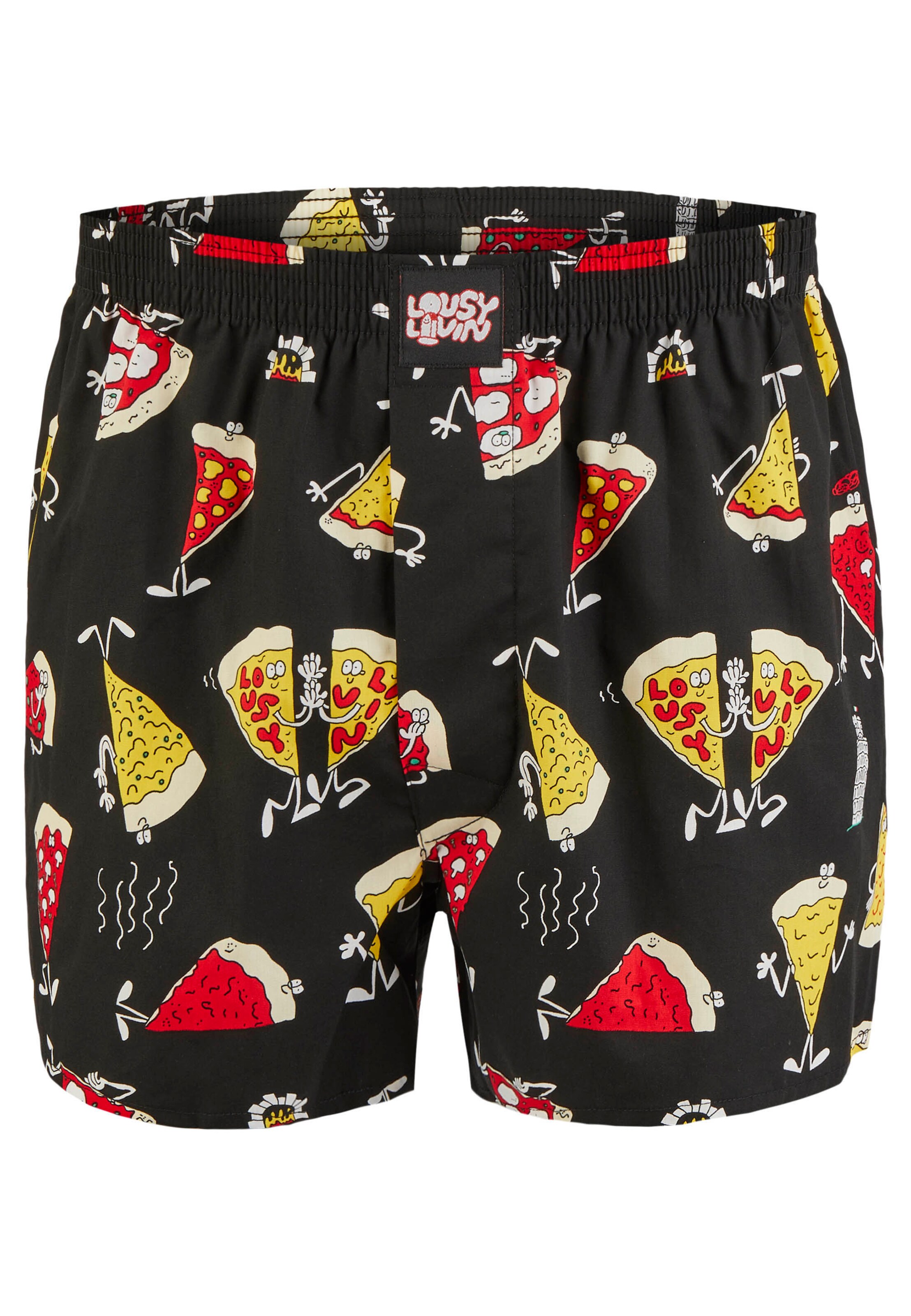 Lousy Livin Boxershorts 'Pizza & Chilli' in Zwart