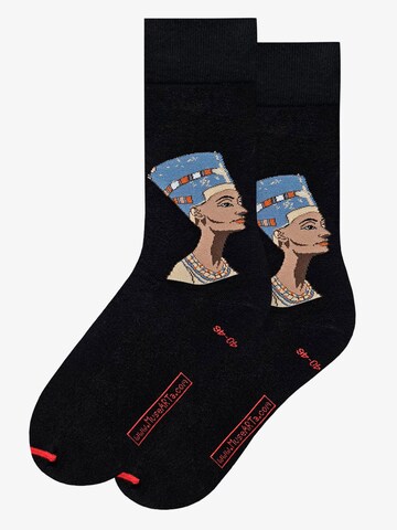 MuseARTa Socken 'Thutmose - Büste der Nofretete' in Schwarz: Vorderseite