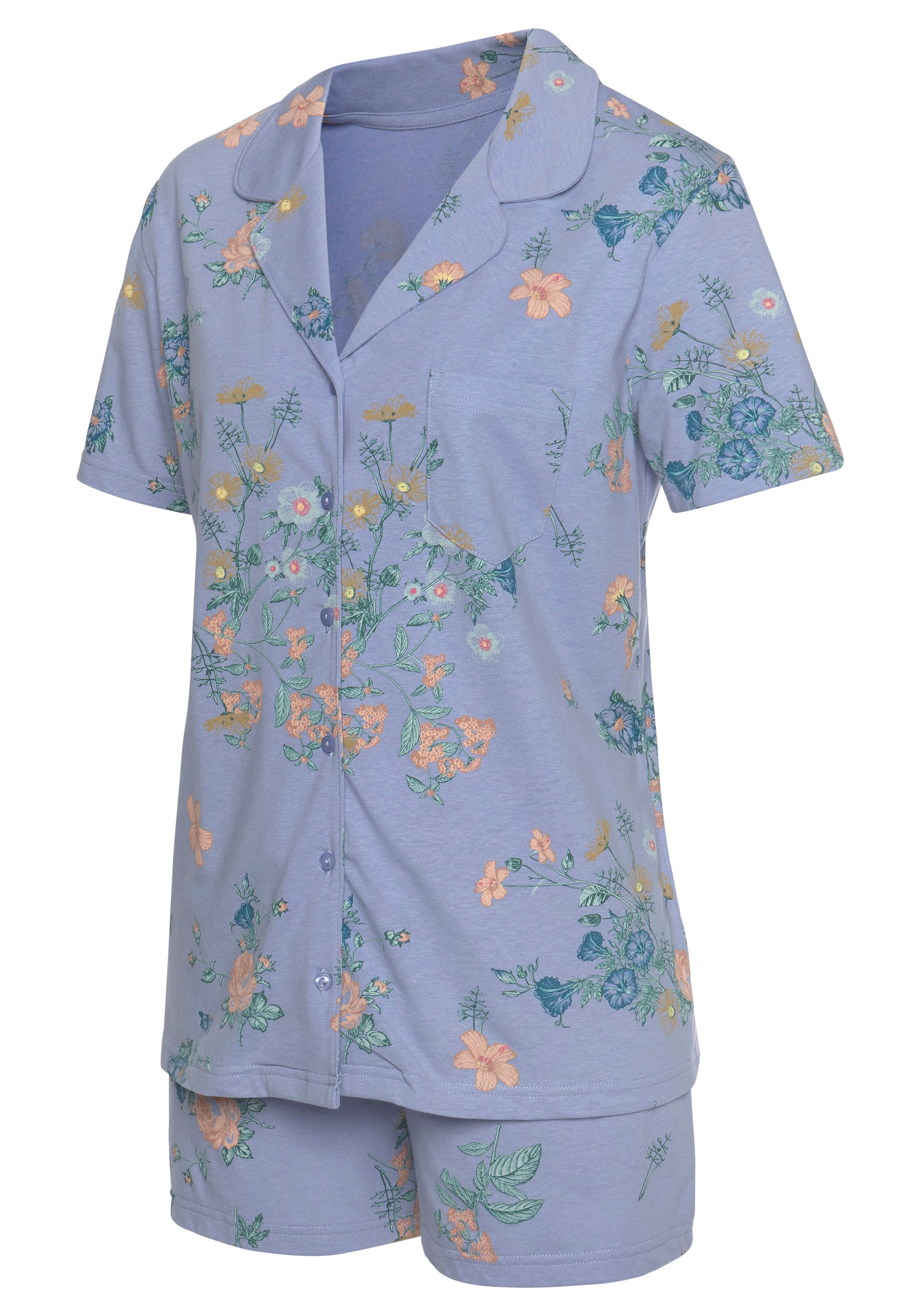 VIVANCE Short Pajama Set 'Dreams' in Blue