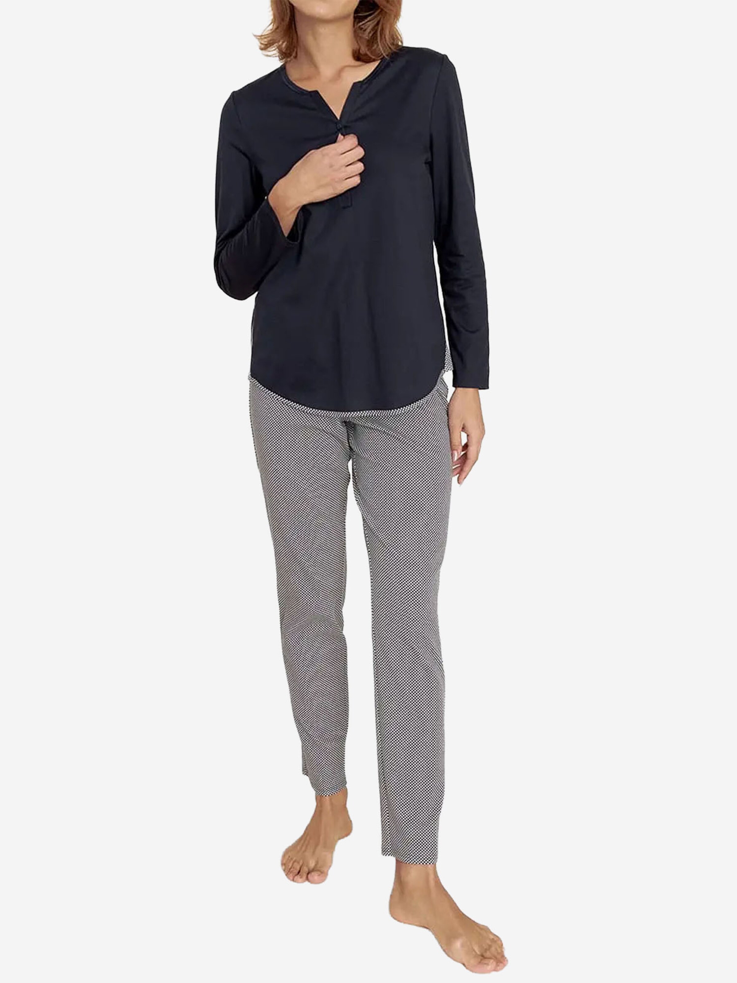 Rösch Pyjama ' Punktedruck ' in Blau: Vorderseite