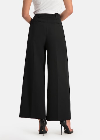 Nicowa Wide leg Pleat-Front Pants 'Ronica' in Black