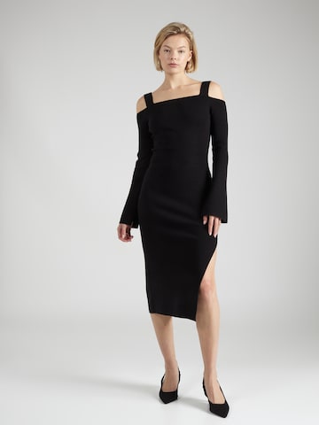 Twinset Stickad klänning i svart: framsida