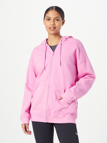 ROXY - Sudadera con cremallera deportiva en rosa: frente