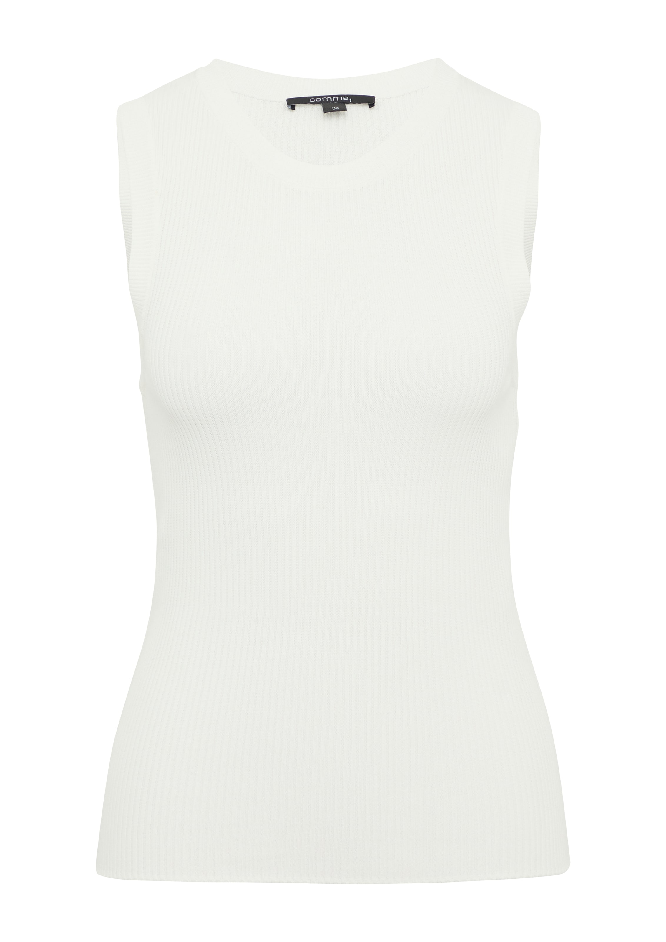 COMMA Top z dzianiny w kolorze biały: przód
