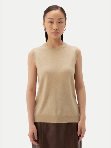 Cardigan 'Women's Essential Cashmere Crewneck Vest' GOBI Cashmere en beige : devant