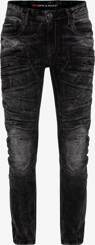 CIPO & BAXX Regular Jeans in Zwart: voorkant