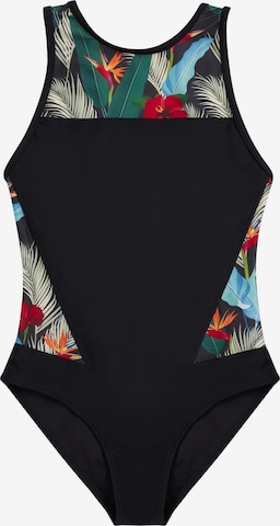 La V Swimsuit in Black: front