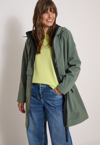 CECIL Softshell Mantel mit Kapuze in Grün: Vorderseite