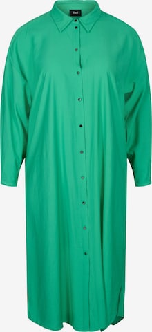 Zizzi Košilové šaty 'XFAHIT' – zelená: přední strana